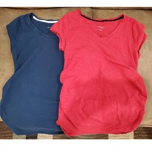 Two Liz Lange Short Sleeve Maternity Tees